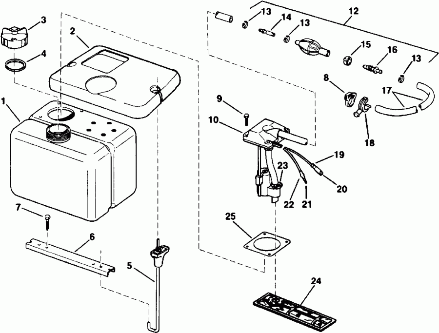 ����� Evinrude E225TLEIC 1991  - 1.8 Gallon