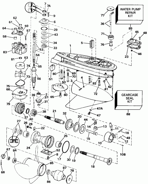 ��������� ��������� Evinrude E225TXEIC 1991  - Counter Rotation / �������� ��������
