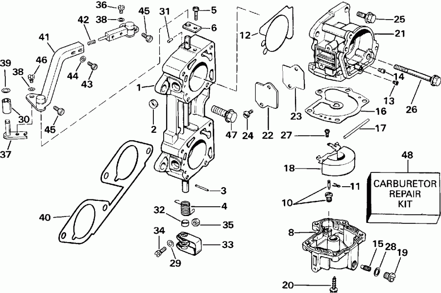 �������� ����� EVINRUDE E250CXEIE 1991  - rburetor / rburetor
