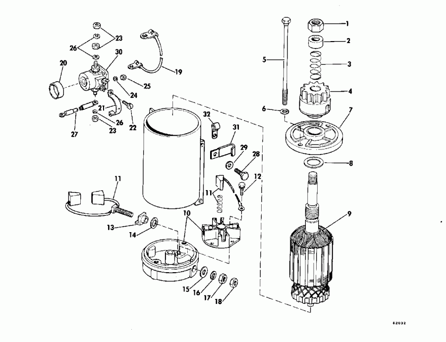  EVINRUDE E250TXEIE 1991  - wer Trim/tilt Hydraulic Assembly / wer Trim / tilt Hydraulic Assembly