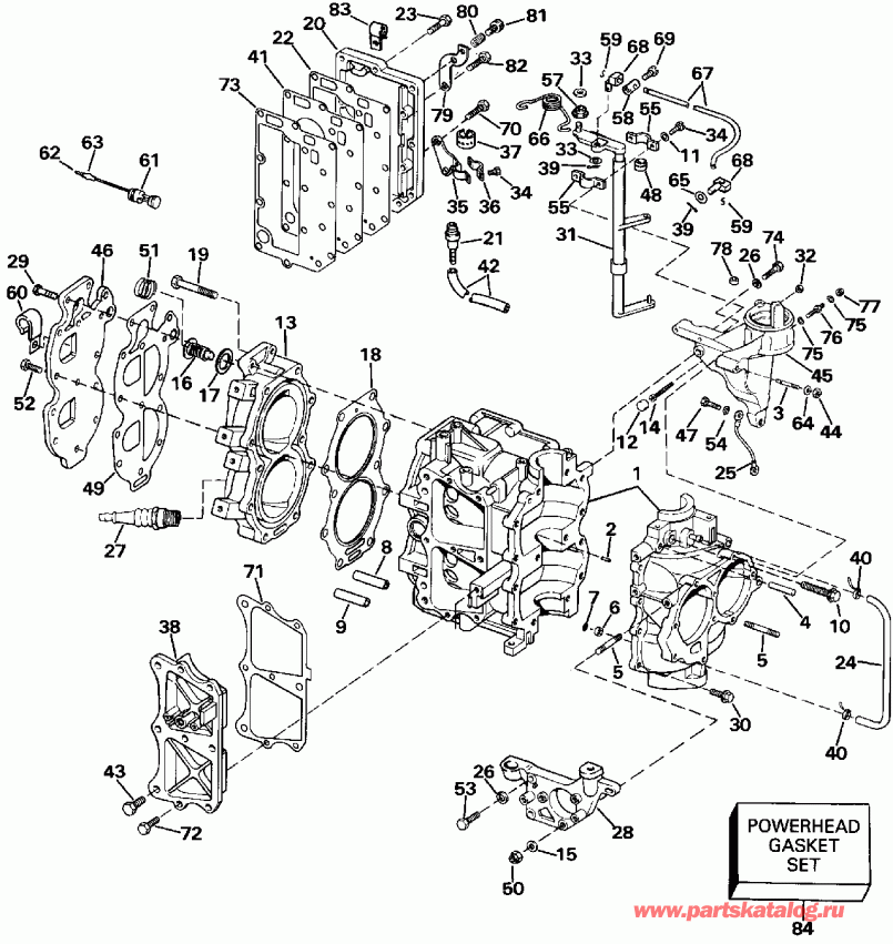 ����� Evinrude E25ELEID 1991  - linder & Crankcase