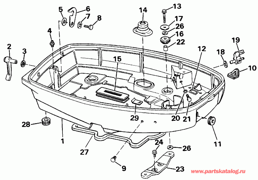 ��������� ��������� Evinrude E25REIE 1991  - wer ������ ��������� (�����) - wer Engine Cover