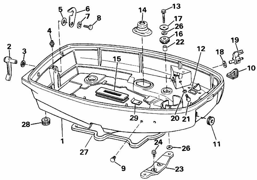 ��������� EVINRUDE E25RLEIE 1991  - wer Engine Cover - wer ������ ��������� (�����)