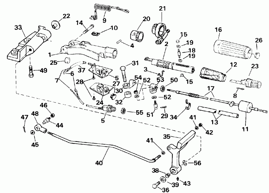 ��������� ��������� Evinrude E25RWLEIM 1991  - eering And Shift Handle
