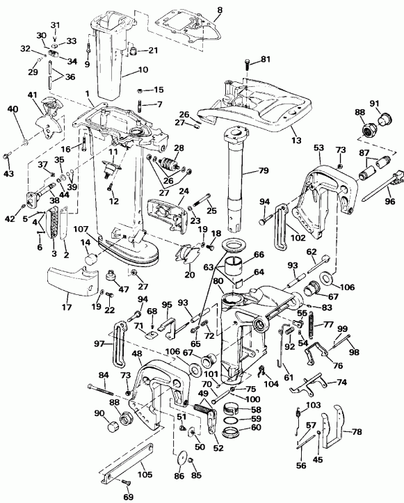 ��������� �������� ����� EVINRUDE E25TEEIE 1991  - 30 & 35 Models Only