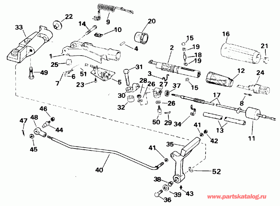 �������� ����� Evinrude E25TEEIE 1991  - eering And Shift Handle