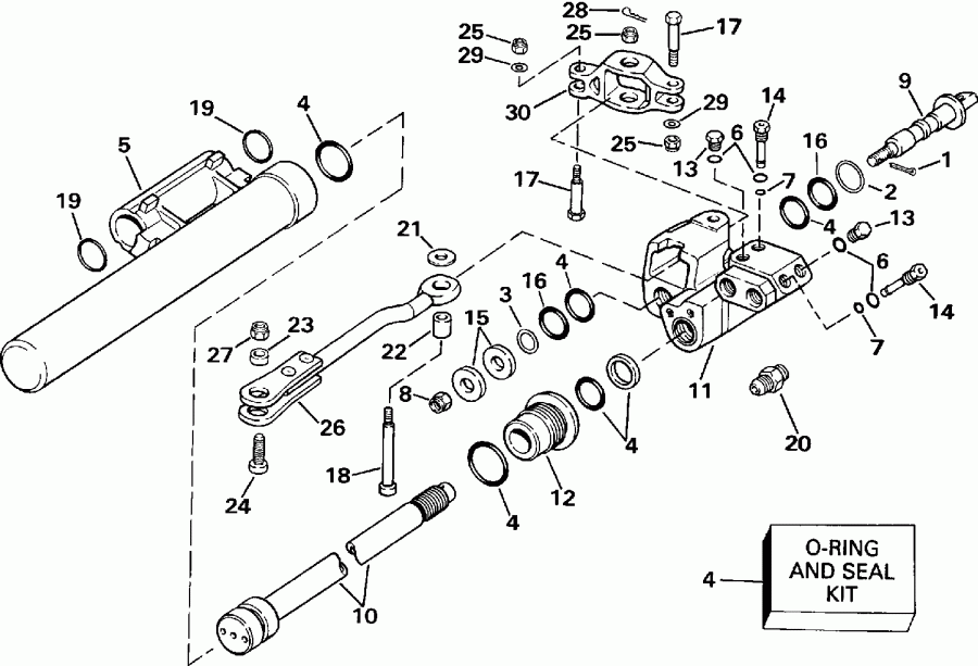 ��������� �������� ����� Evinrude E300CXEIE 1991  - linder & ������ Assembly - linder & Valve Assembly