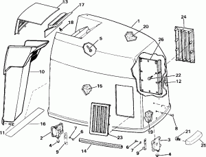 ������ ��������� (�����) - Johnson 300 Models (Engine Cover - Johnson 300 Models)