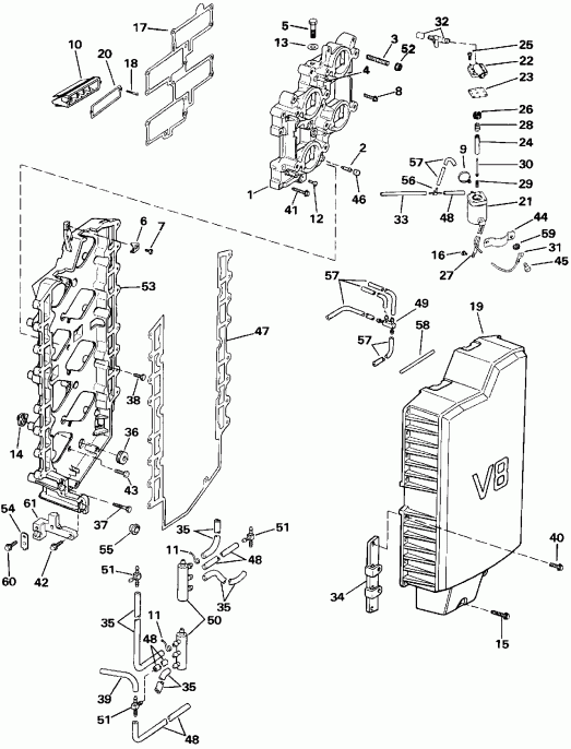 ��������� �������� ����� EVINRUDE E300PLEIE 1991  - take Manifold
