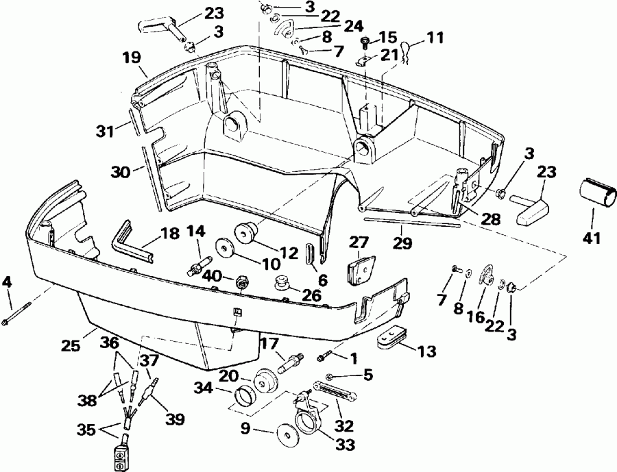 �������� ����� Evinrude E300PXEIE 1991  - wer ������ ��������� (�����) - wer Engine Cover