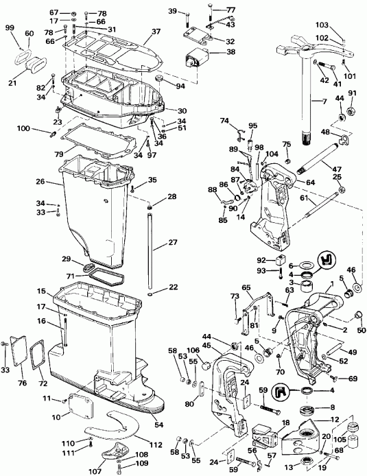 �������� ����� Evinrude E300PXEIE 1991  - dsection / dsection