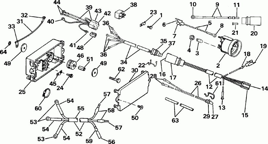 ����� EVINRUDE E300PXEIE 1991  - wer Trim / tilt ���������