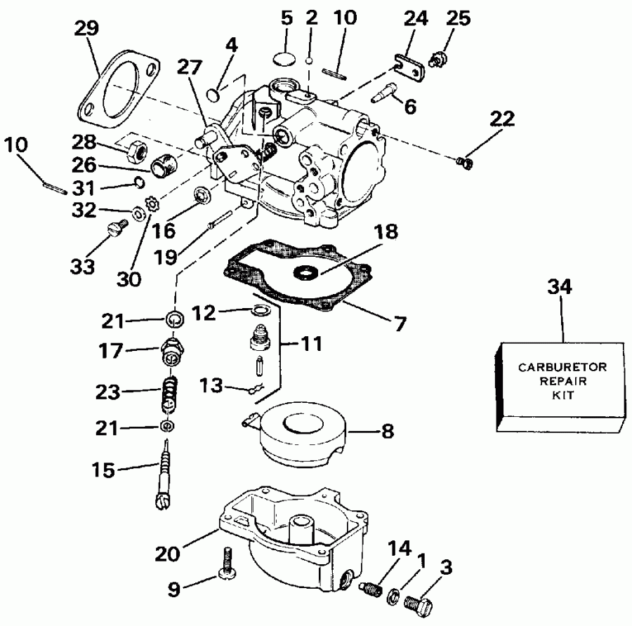 ����� EVINRUDE E300PXEIE 1991  - rottle ��������� �������� / rottle Linkage