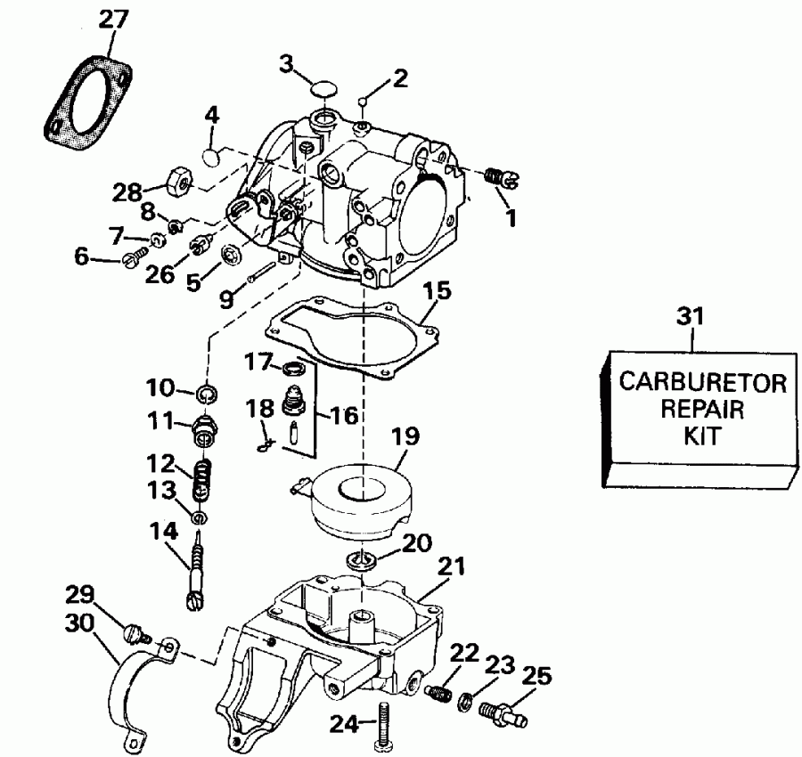 �������� ��������� ����� Evinrude E30ELEIC 1991  - 25 / 30