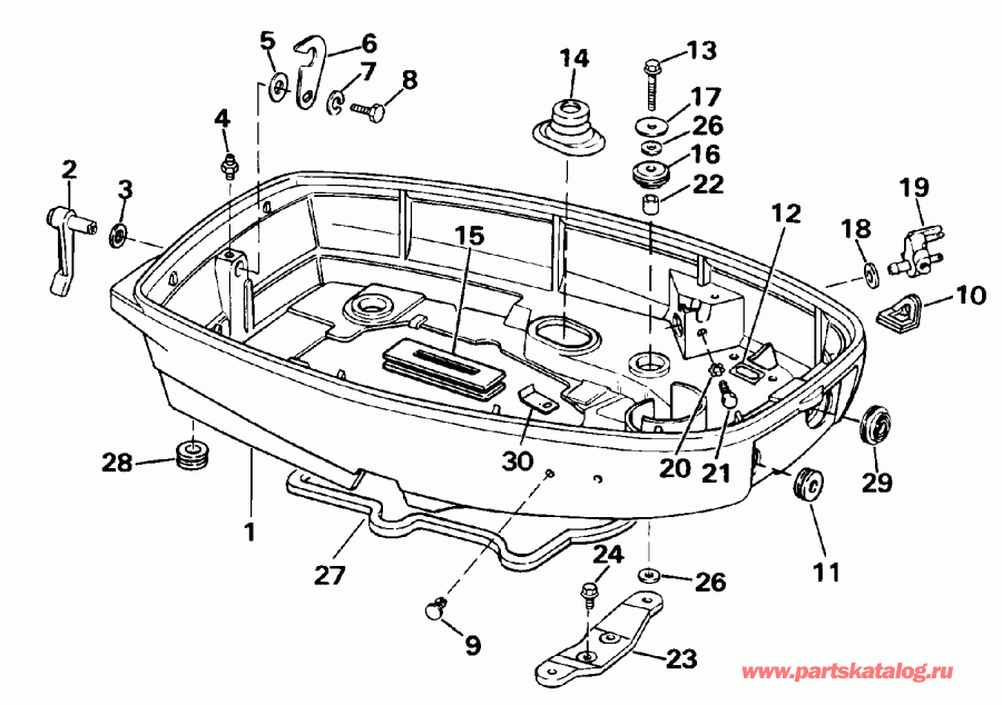 ��������� ��������� Evinrude E30TEEIC 1991  - wer Engine Cover / wer ������ ��������� (�����)