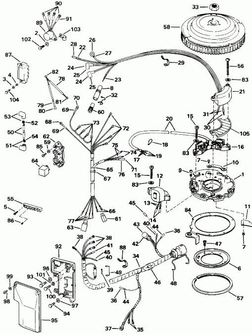 ��������� Evinrude E40ELEIA 1991  - Electric Start Tl Models / Electric Start Tl Models