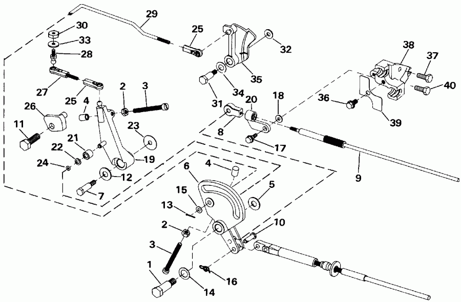 ��������� ����� Evinrude E40TEEIA 1991  - ift & Throttle Linkage - ift & ����������� ��������age