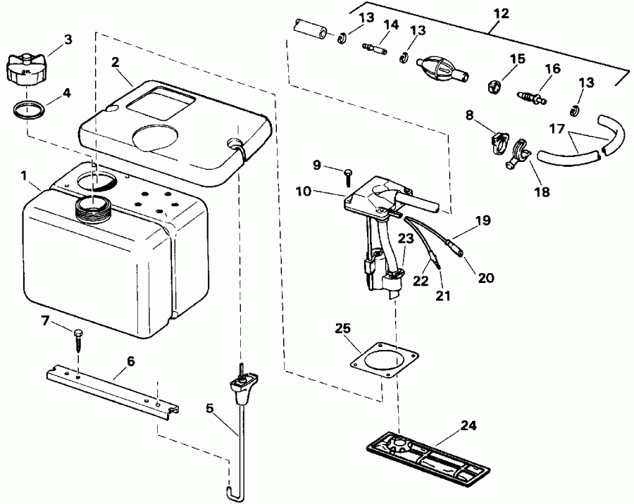 ��������� ����� Evinrude E40TEEIA 1991  - 8 ������ / .8 Gallon