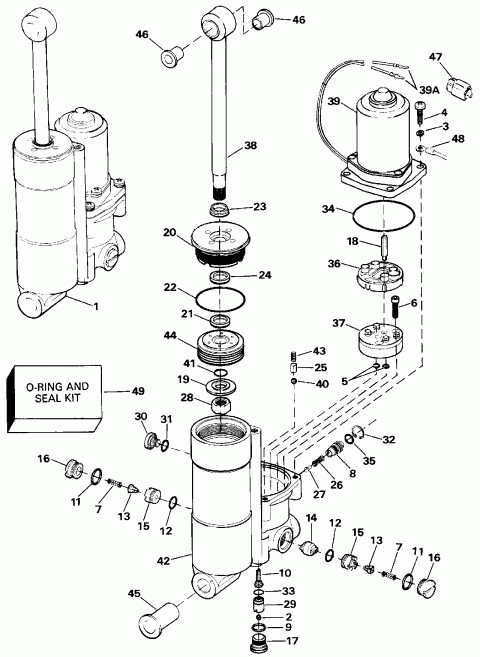  Evinrude E40TLEIA 1991  - wer Tilt & Trim - wer Tilt & Trim