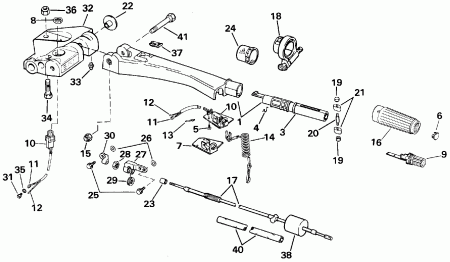 ��������� ����� Evinrude E45RCEIA 1991  - ee������ Handle - eering Handle