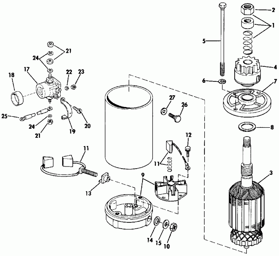 ��������� ��������� EVINRUDE E45RCLEIA 1991  - ectric Starter & Solenoid