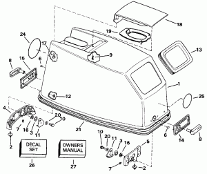 ������ ��������� (�����) - Johnson ���� Start Only (Engine Cover - Johnson Rope Start Only)