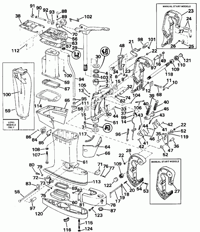 ��������� ����� EVINRUDE E45WMLEIA 1991  - dsection / dsection
