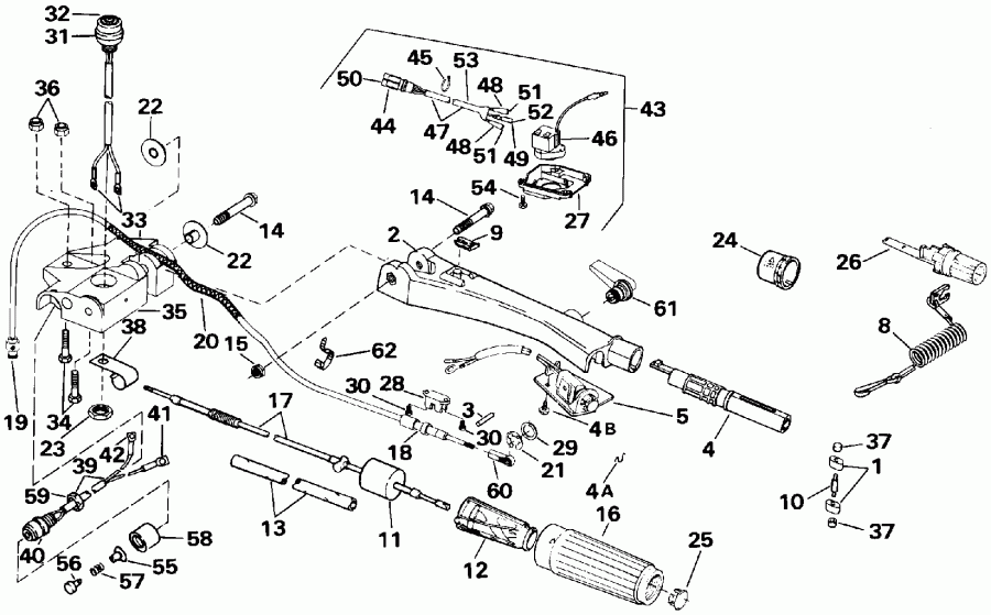 ��������� Evinrude E50BELEIA 1991  - ee������ � ������������� Handle