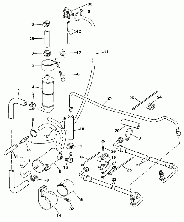 ��������� �������� ����� Evinrude E50TELEIA 1991  - ift & Throttle Linkage (continued)