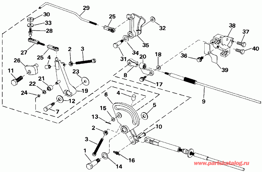�������� ����� EVINRUDE E50TELEIA 1991  - ift & Throttle Linkage - ift & ����������� ��������age