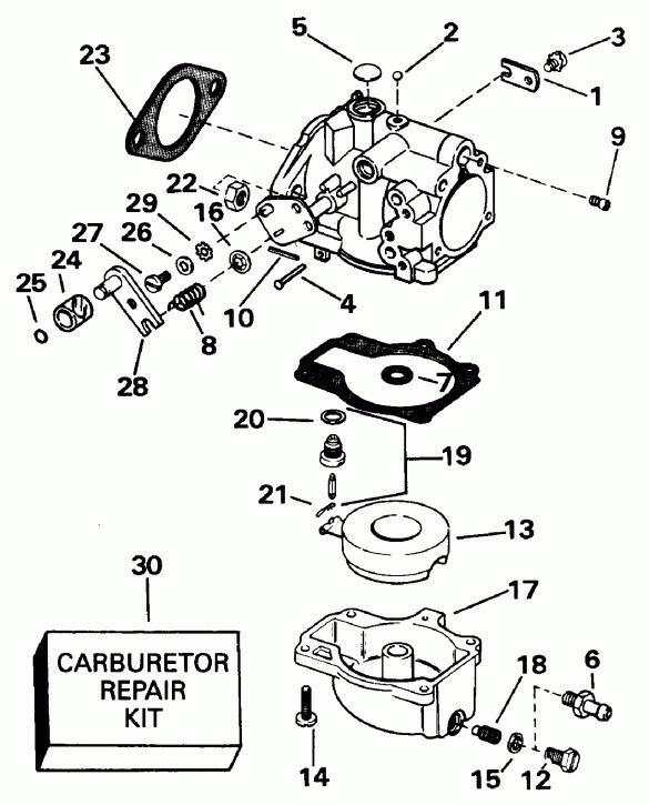 �������� ��������� ����� EVINRUDE E55RWLEIA 1991  - All 45 Models - All 45 Models