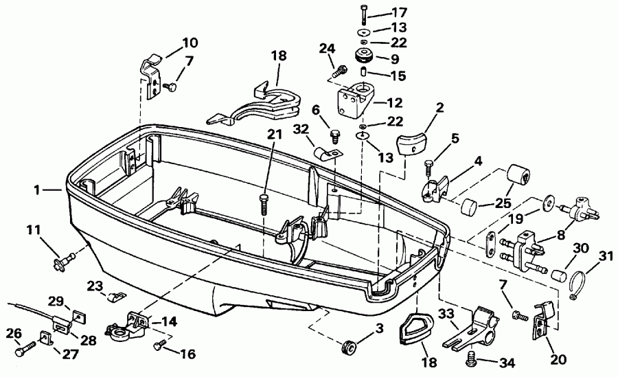 �������� ��������� ����� Evinrude E55RWLEIA 1991  - wer ������ ��������� (�����) - wer Engine Cover