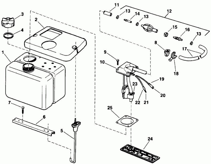 ��������� EVINRUDE E55RWLEIA 1991  - 8 ������ - .8 Gallon