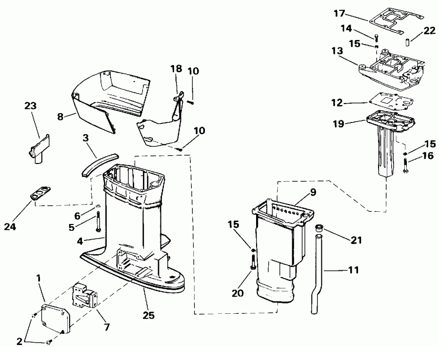 ��������� ��������� EVINRUDE E70ELEIE 1991  - haust ������