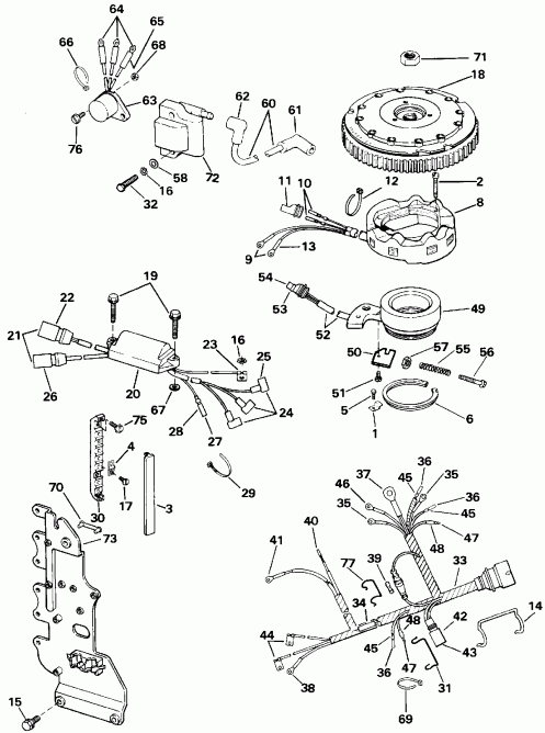 ��������� ����� EVINRUDE E70ELEIE 1991  - nition System