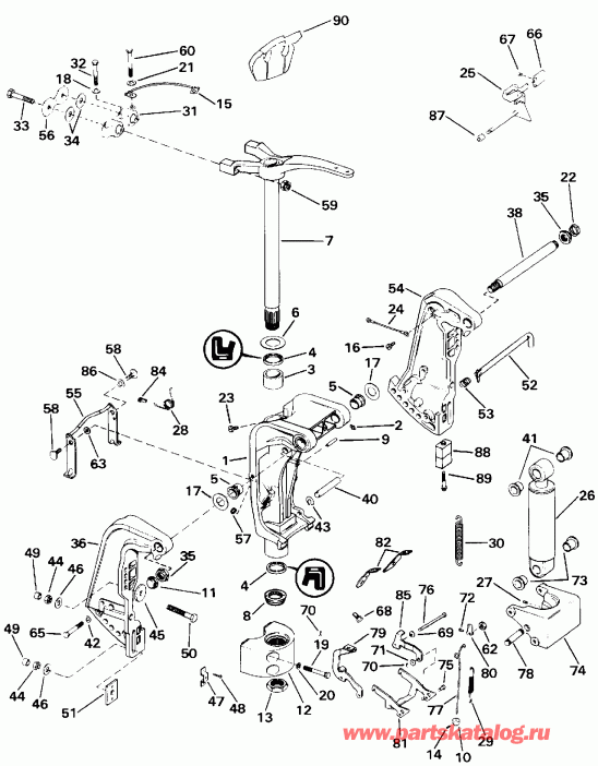 �������� ����� EVINRUDE E70ELEIE 1991  - Manual Tilt / ������ Tilt