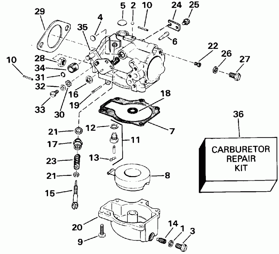  Evinrude E70TLEIE 1991  - rburetor - rburetor