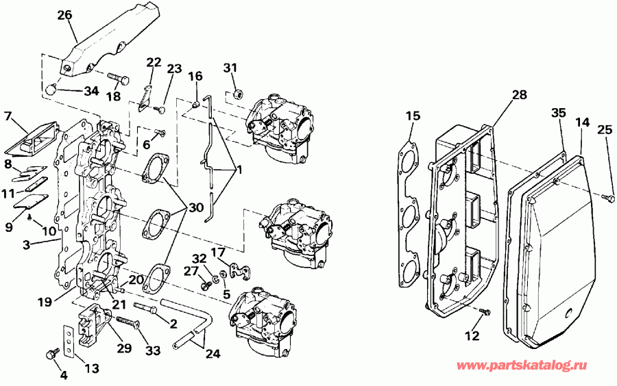 �������� ����� EVINRUDE E70TLEIE 1991  - take ��������� - take Manifold