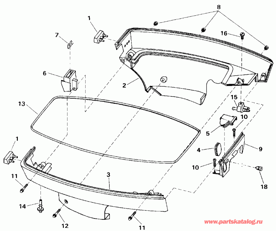 ��������� ����� Evinrude E8REIA 1991  - wer Engine Cover - wer ������ ��������� (�����)