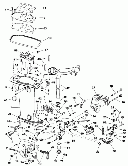 ��������� ��������� EVINRUDE E8SRLEIA 1991  - dsection - dsection