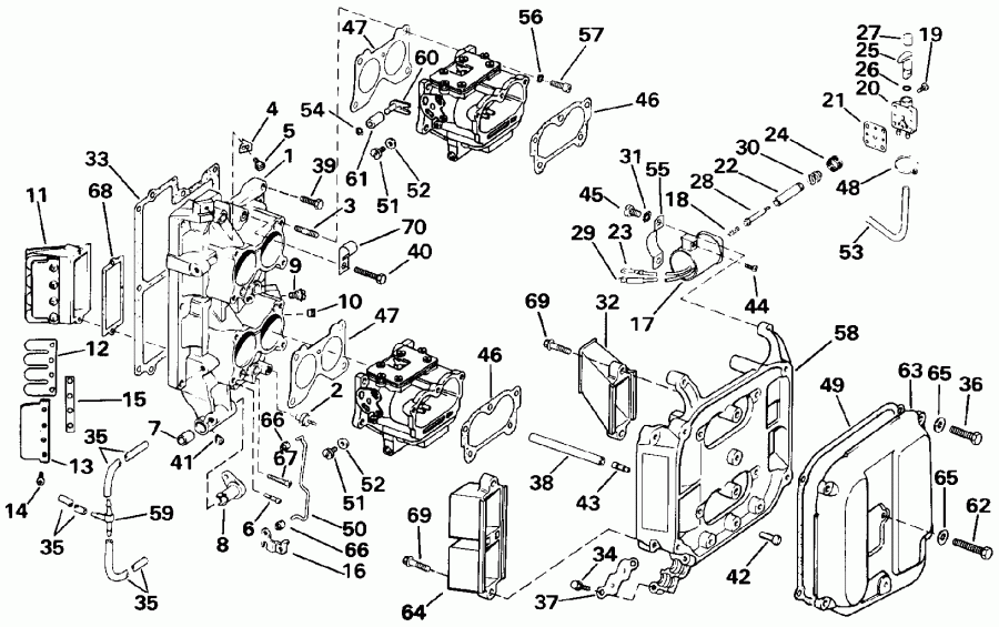 ��������� ��������� Evinrude E90JLEIE 1991  - take Manifold