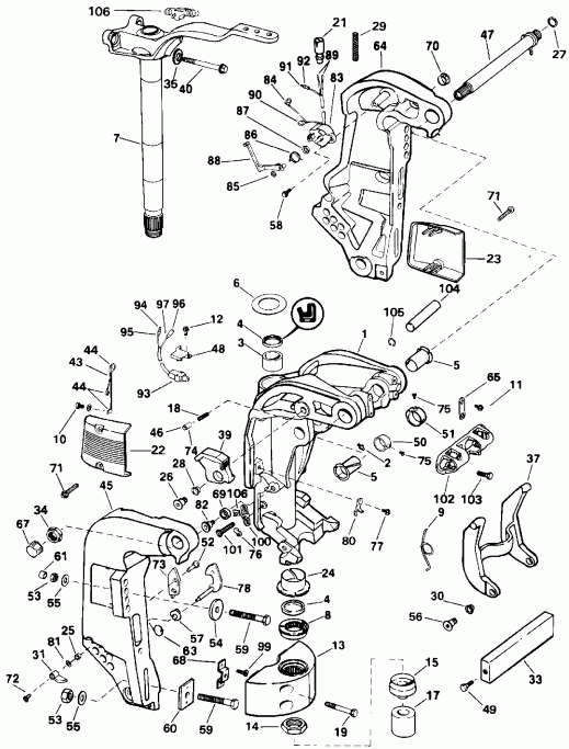 �������� ����� EVINRUDE TE150GLEIS 1991  - dsection - dsection