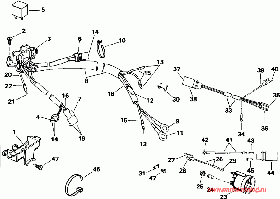 ��������� �������� ����� EVINRUDE TE150GLEIS 1991  - wer Trim / tilt ��������� / wer Trim/tilt Electrical