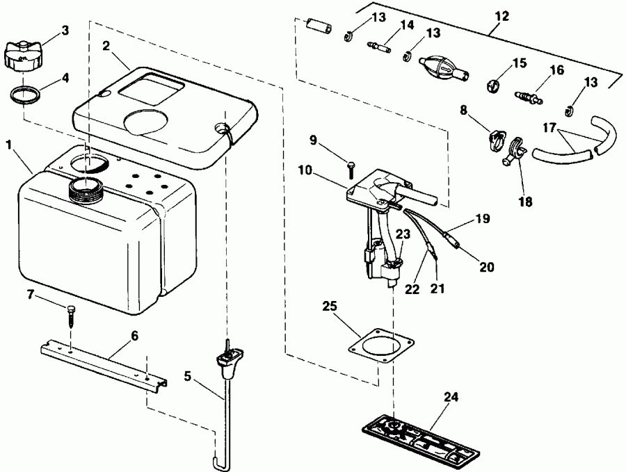 ��������� ����� Evinrude TE60TLEIB 1991  - 8 ������ - .8 Gallon