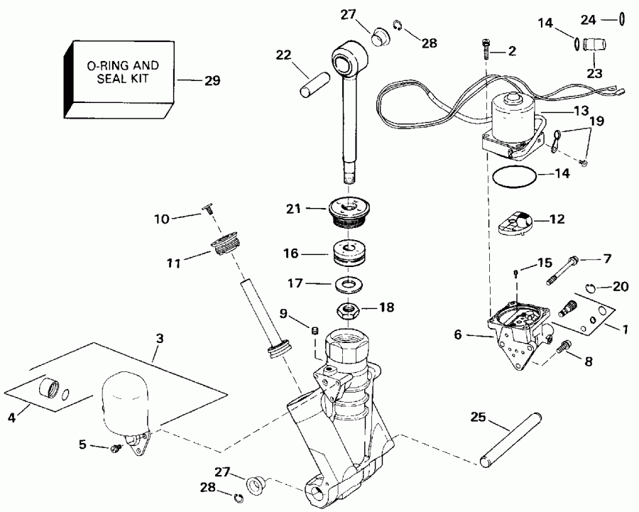 ��������� Evinrude TE90TLEIE 1991  - wer Trim/tilt Hydraulic Assembly / wer Trim / tilt Hydraulic Assembly