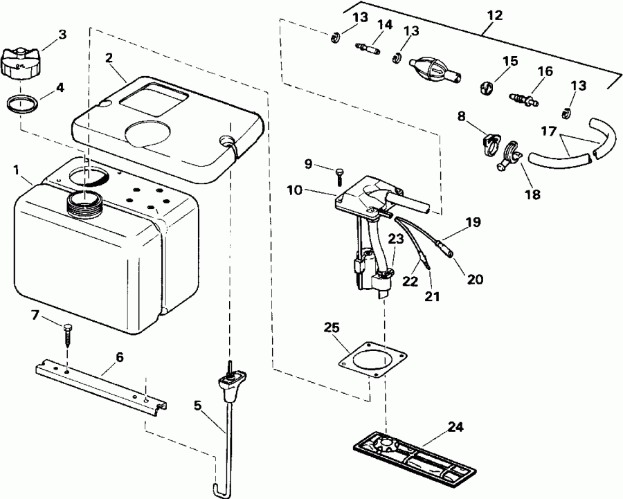 ��������� �������� ����� EVINRUDE VE120TLEIE 1991  - 1.8 ������ - 1.8 Gallon