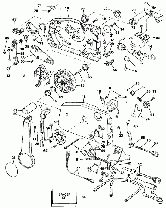 �������� ��������� ����� EVINRUDE VE120TXEIE 1991  - nition System & ��������� �������� / nition System & Starter Motor