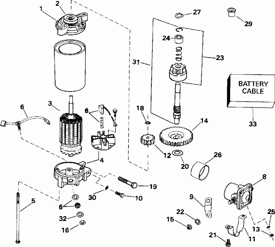 �������� ��������� ����� Evinrude VE150ELEIS 1991  - ectric ������� & Solenoid - ectric Starter & Solenoid