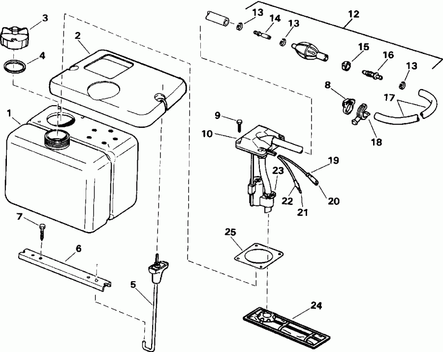 ��������� ����� Evinrude VE150EXEIS 1991  - 8 ������ - .8 Gallon