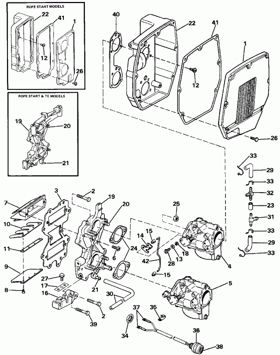  EVINRUDE VE150GLEIS 1991  - rburetor And Intake Manifold - rburetor � �������� ���������